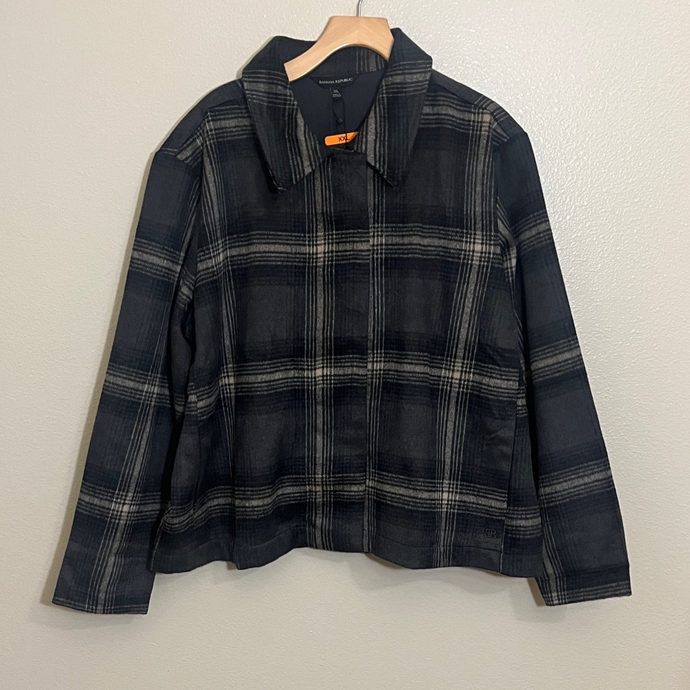NWT Banana Republic Gray Plaid Jacket